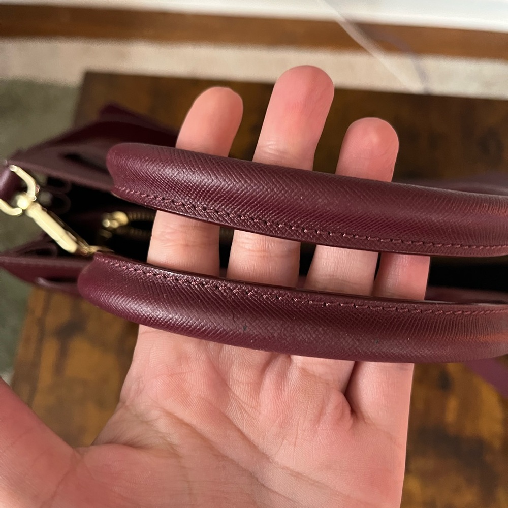 Vera pelle Italy handmade burgundy leather handbag - Picture 3 of 12
